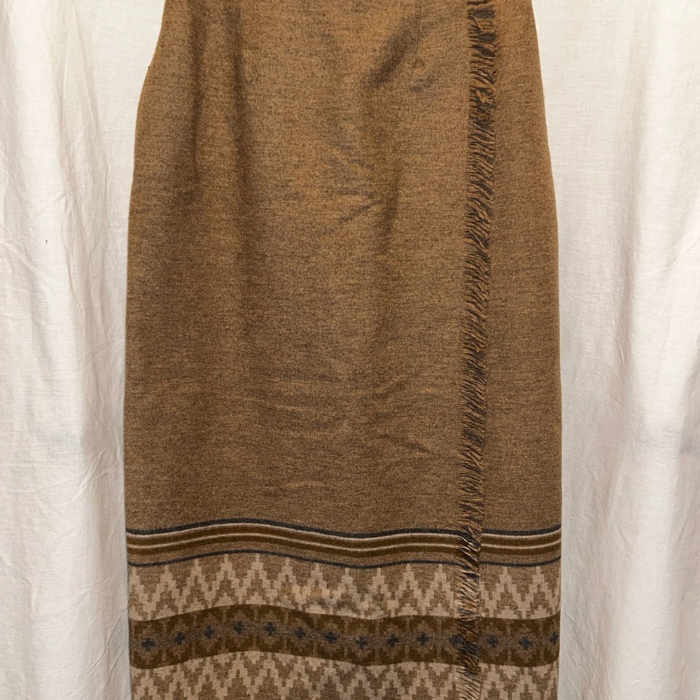Chic Brown Patterned Pencil Skirt